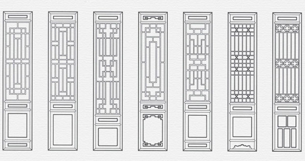 麻阳常用中式仿古花窗图案隔断设计图