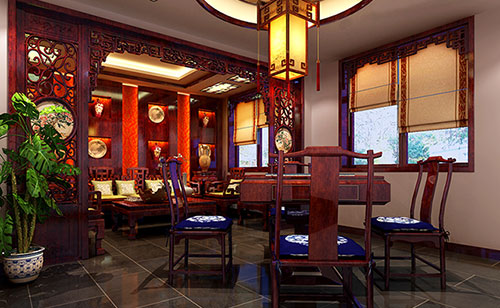 麻阳古典中式风格茶楼包间设计装修效果图